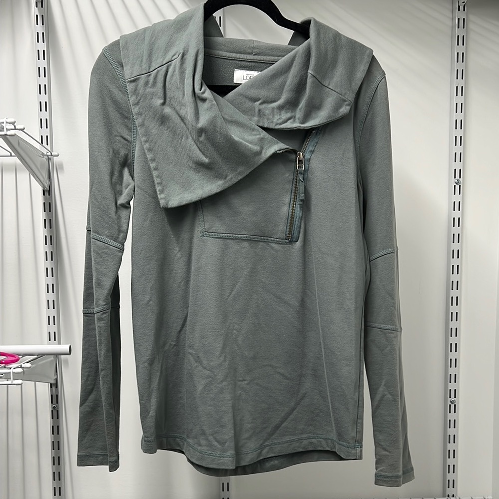 Forest Green Long Sleeve Pullover with Zipper Gorpcore Hiking